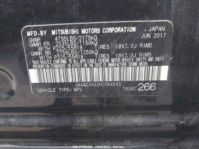 2017 MITSUBISHI OUTLANDER SE/SEL - JA4AD3A32HZ064545