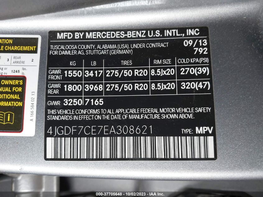 2014 MERCEDES-BENZ GL-CLASS GL 450 - 4JGDF7CE7EA308621