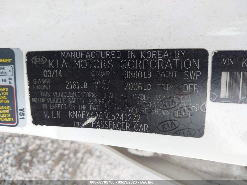 2014 KIA FORTE LX - KNAFX4A65E5241222