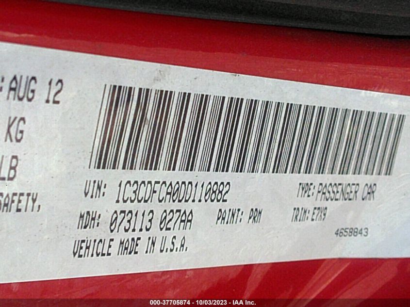 2013 DODGE DART LIMITED - 1C3CDFCA0DD110882