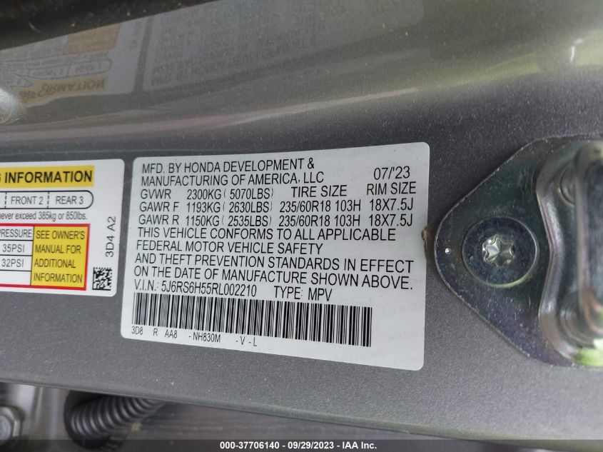 2024 HONDA CR-V HYBRID SPORT - 5J6RS6H55RL002210