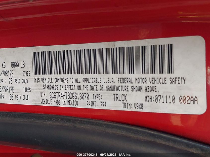 2013 RAM 2500 TRADESMAN - 3C6TR4HT3DG613070