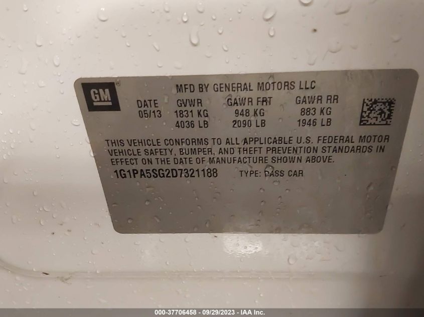 2013 CHEVROLET CRUZE LS - 1G1PA5SG2D7321188