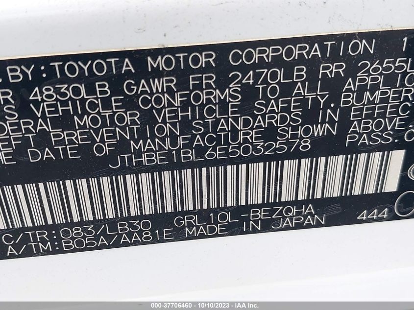 2014 LEXUS GS 350 - JTHBE1BL6E5032578