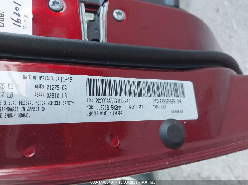 2016 CHRYSLER 300 LIMITED - 2C3CCAAG3GH156243