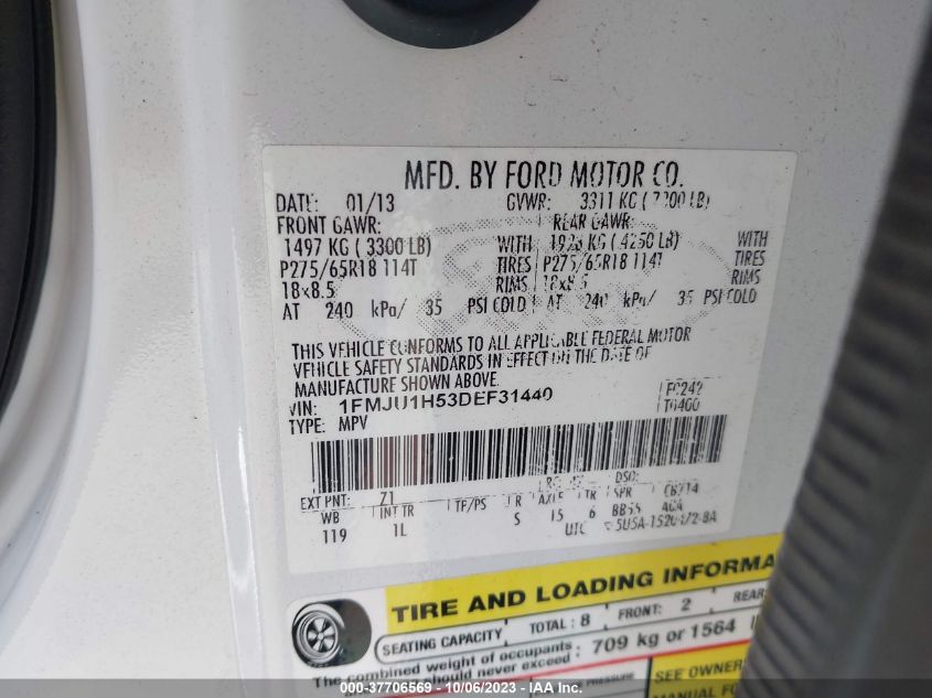 2013 FORD EXPEDITION XLT/KING RANCH - 1FMJU1H53DEF31440