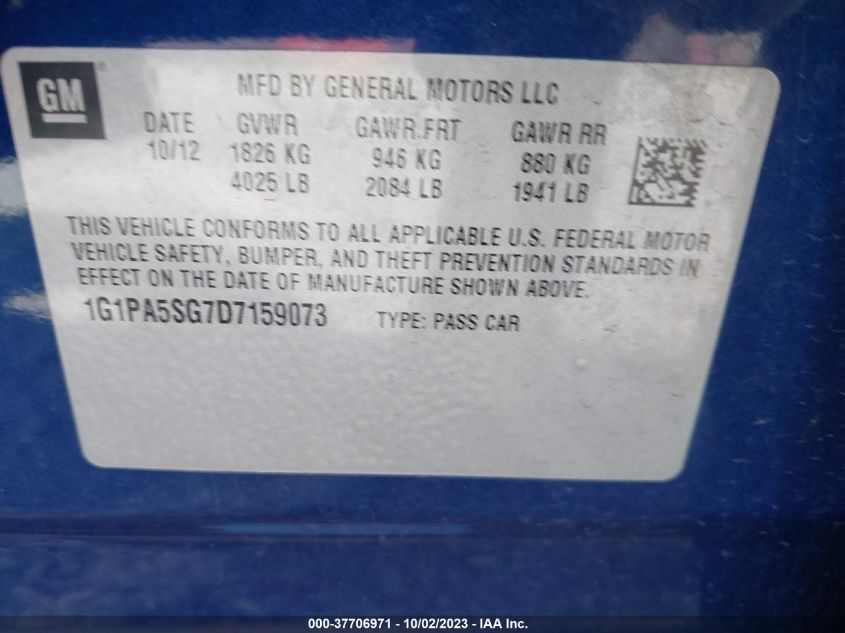 2013 CHEVROLET CRUZE LS - 1G1PA5SG7D7159073