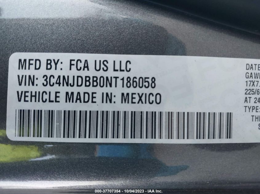 2022 JEEP COMPASS LATITUDE - 3C4NJDBB0NT186058