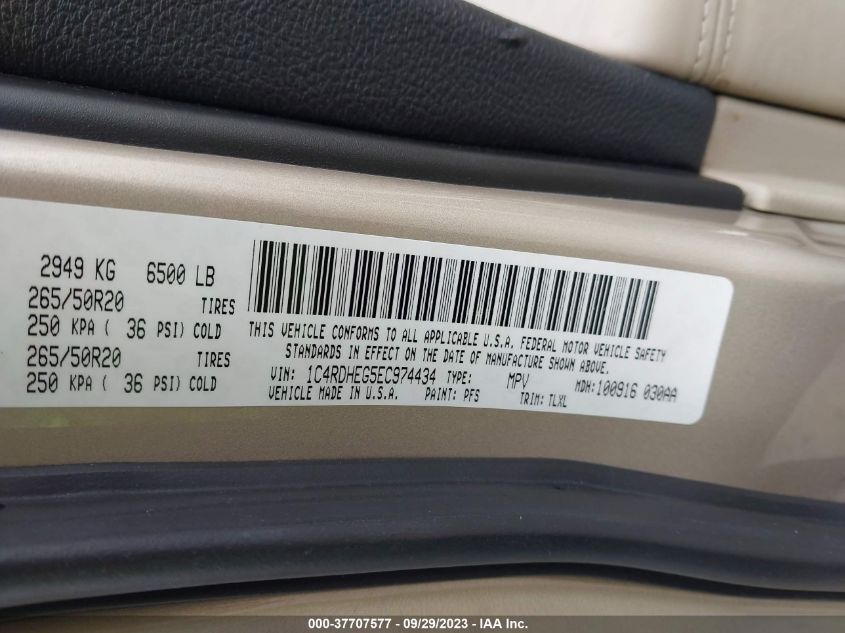 2014 DODGE DURANGO CITADEL - 1C4RDHEG5EC974434