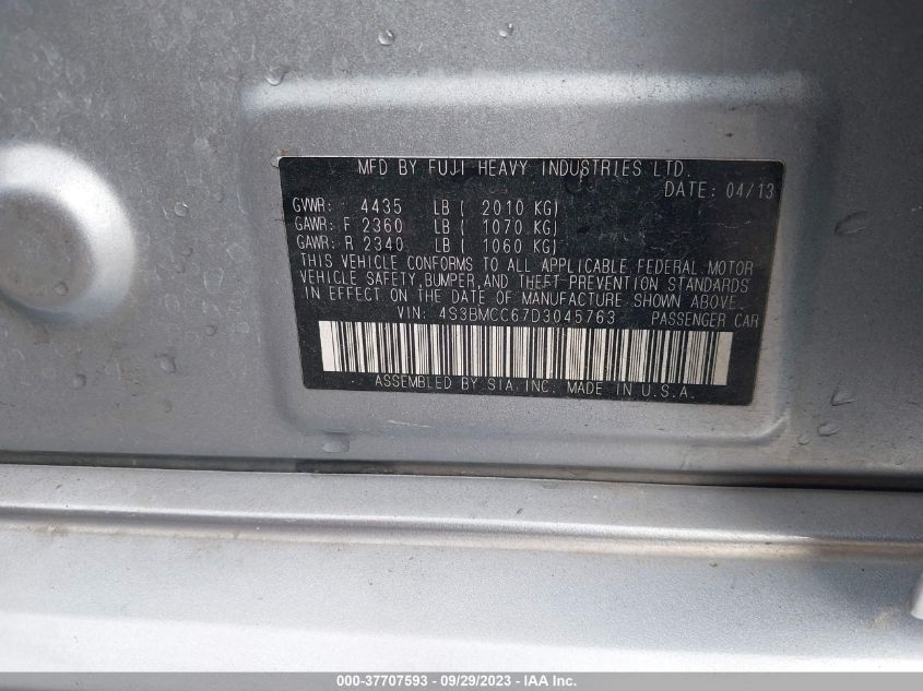 2013 SUBARU LEGACY 2.5I PREMIUM - 4S3BMCC67D3045763
