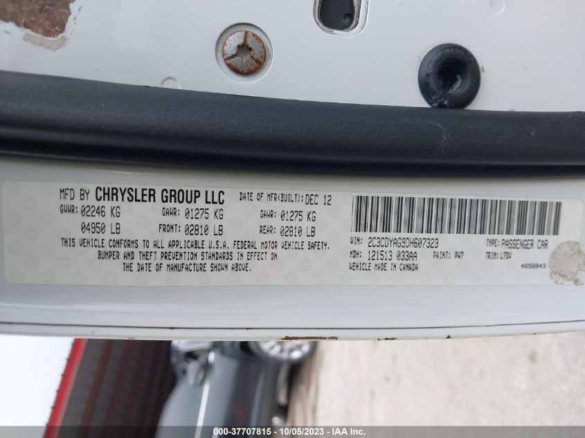 2013 DODGE CHALLENGER SXT - 2C3CDYAG9DH607323