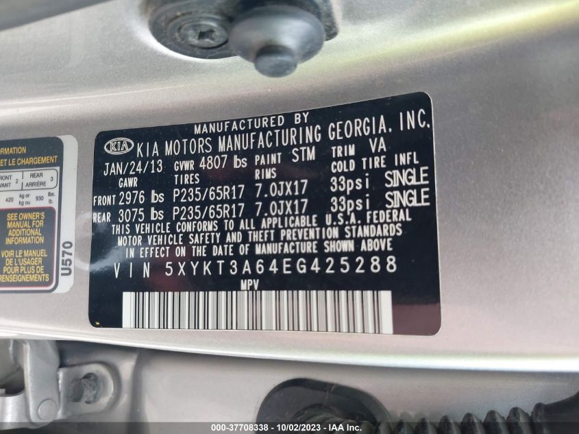 2014 KIA SORENTO LX - 5XYKT3A64EG425288