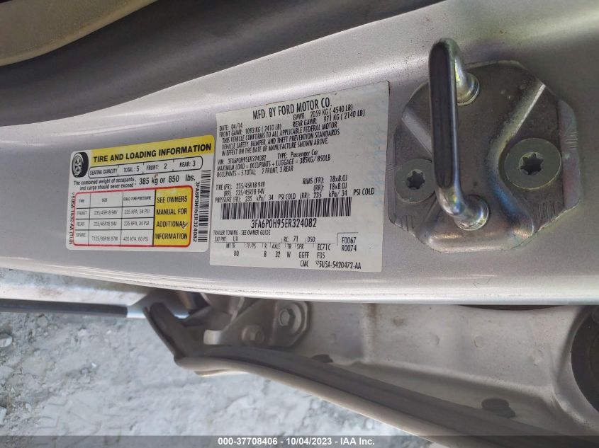 2014 FORD FUSION SE - 3FA6P0H95ER324082