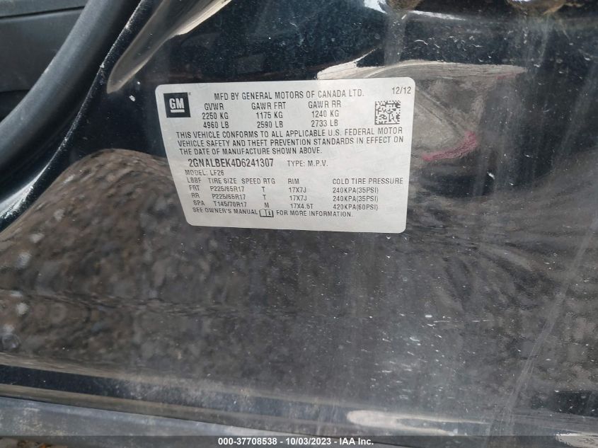2013 CHEVROLET EQUINOX LS - 2GNALBEK4D6241307