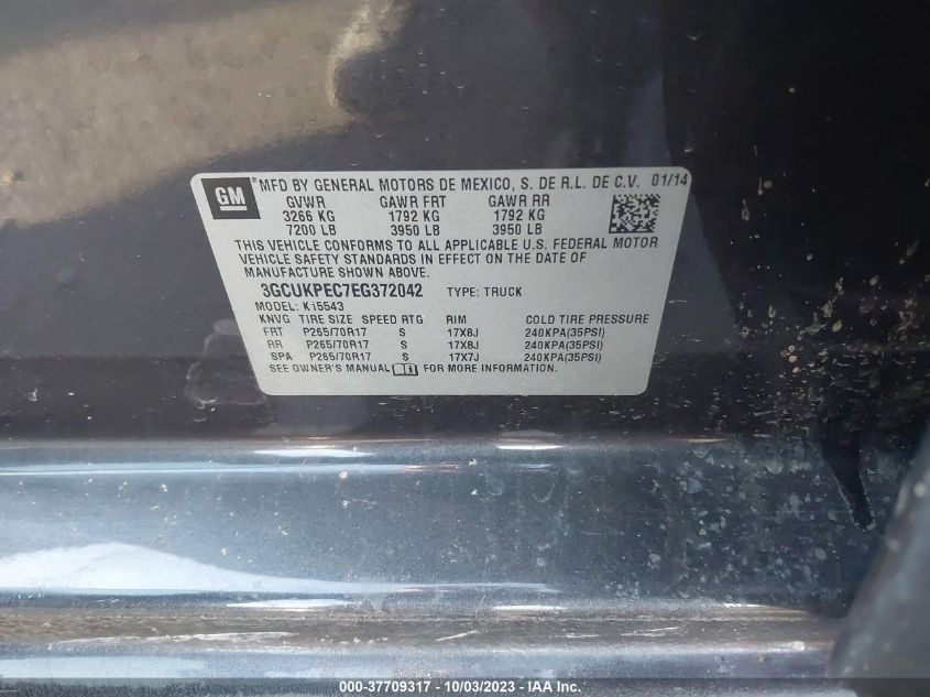 2014 CHEVROLET SILVERADO 1500 WORK TRUCK - 3GCUKPEC7EG372042