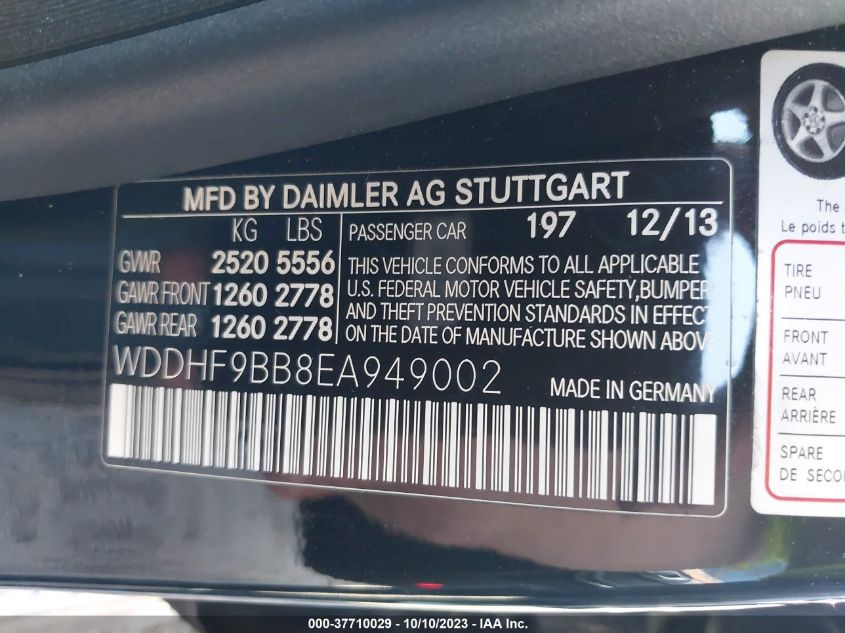 2014 MERCEDES-BENZ E-CLASS E 550 SPORT - WDDHF9BB8EA949002