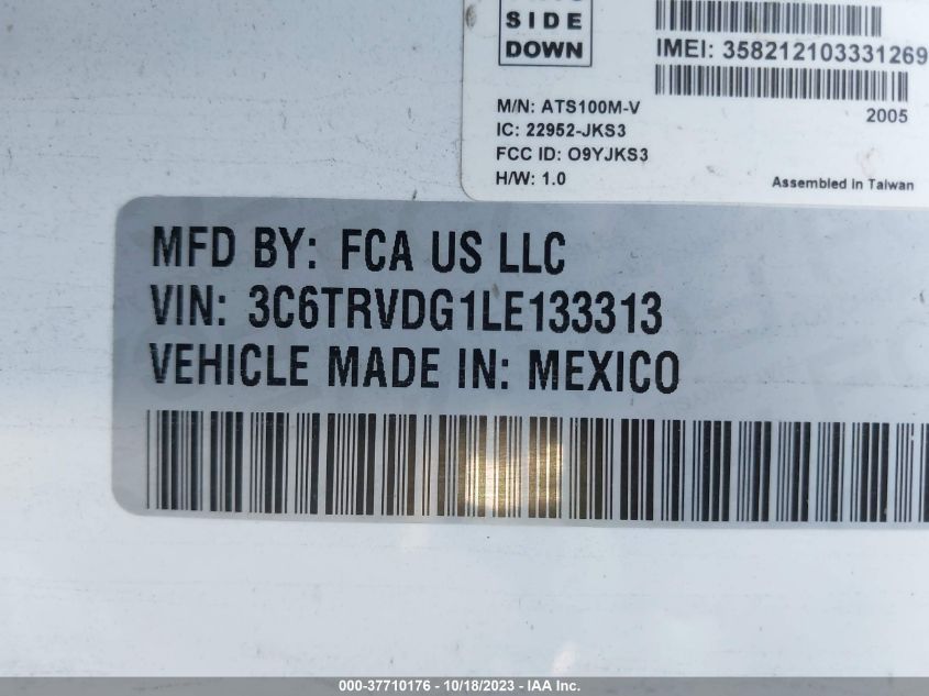 2020 RAM PROMASTER 2500 HIGH ROOF 159" WB 3C6TRVDG1LE133313