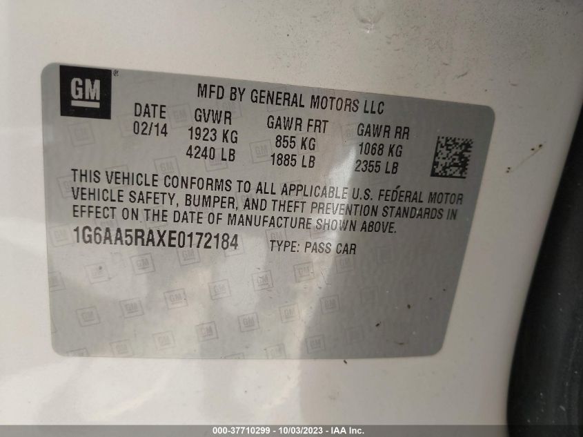 2014 CADILLAC ATS STANDARD RWD - 1G6AA5RAXE0172184