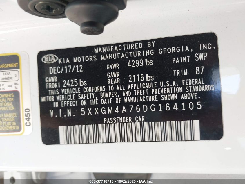 2013 KIA OPTIMA LX - 5XXGM4A76DG164105