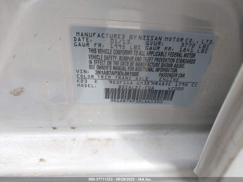 2013 NISSAN SENTRA S/SV/SR/SL - 03N1AB7AP3DL66150