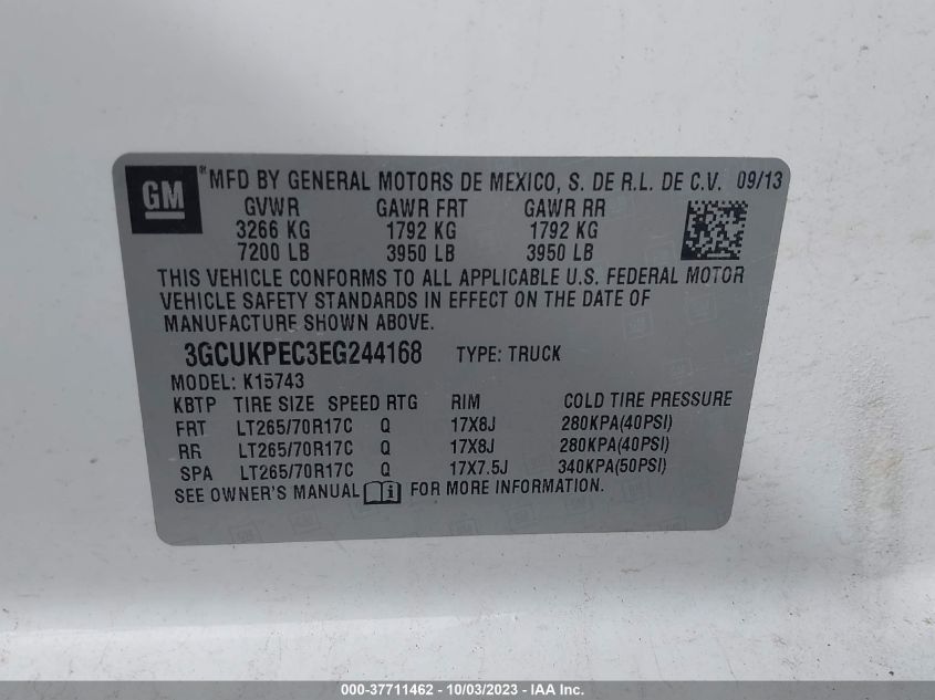 2014 CHEVROLET SILVERADO 1500 WORK TRUCK - 3GCUKPEC3EG244168