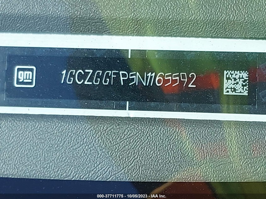 VIN 1GCZGGFP5N1165592 2022 CHEVROLET EXPRESS CARGO VAN