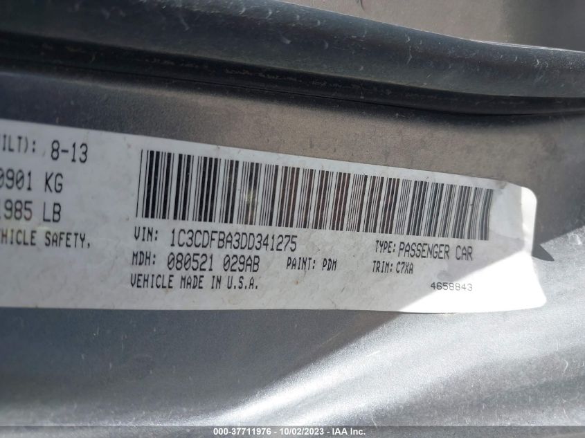 2013 DODGE DART SXT - 1C3CDFBA3DD341275