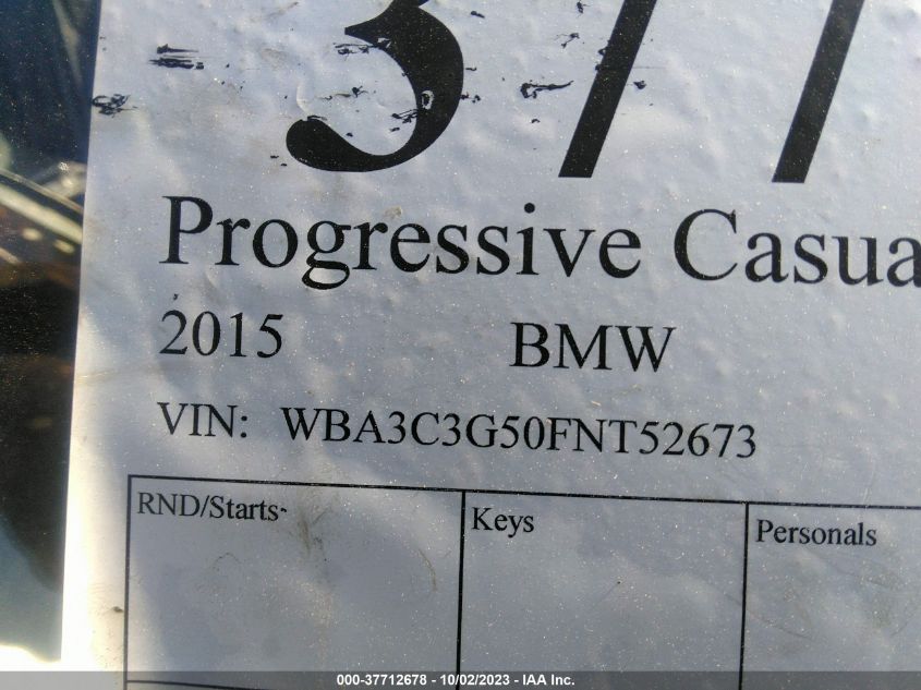 2015 BMW 320I XDRIVE - WBA3C3G50FNT52673