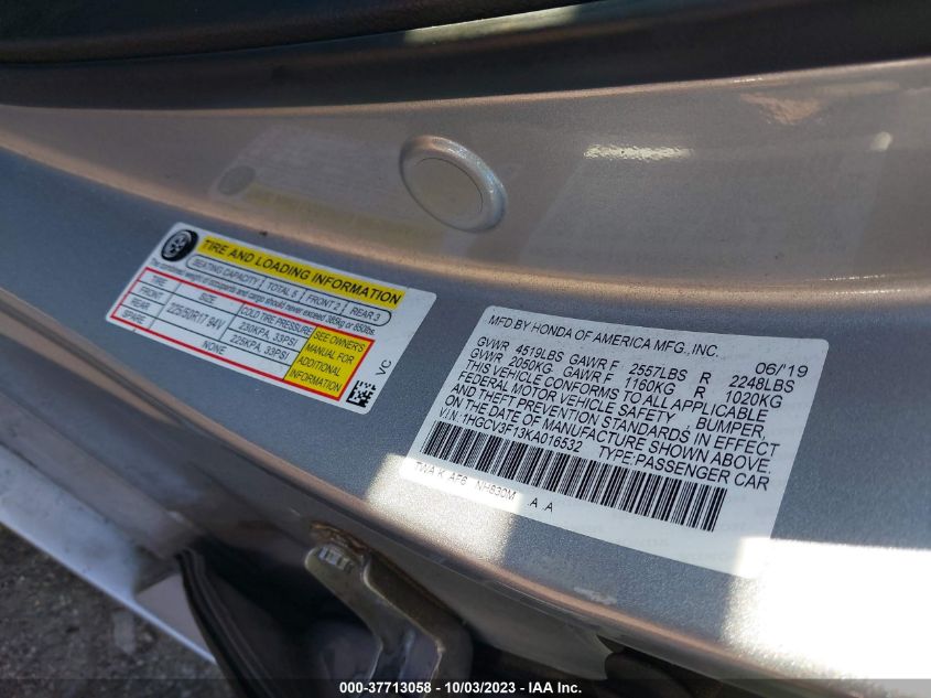 1HGCV3F13KA016532 Honda Accord Hybrid   9