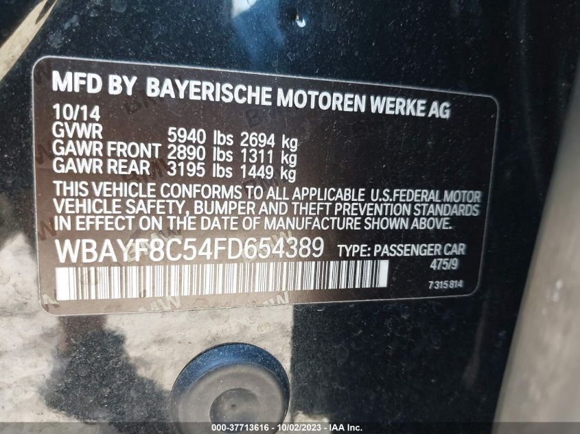 2015 BMW 750LI XDRIVE WBAYF8C54FD654389