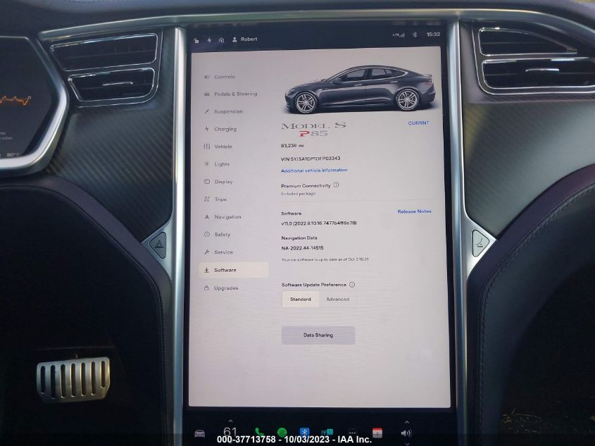 2013 TESLA MODEL S PERFORMANCE - 5YJSA1DP1DFP03343