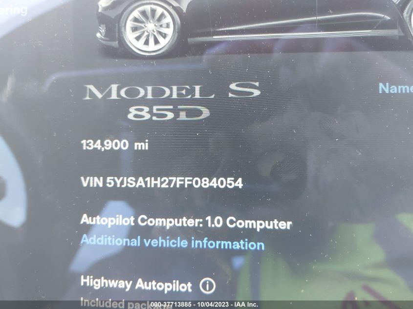 2015 TESLA MODEL S 85D/P85D/70D/90D/P90D - 5YJSA1H27FF084054