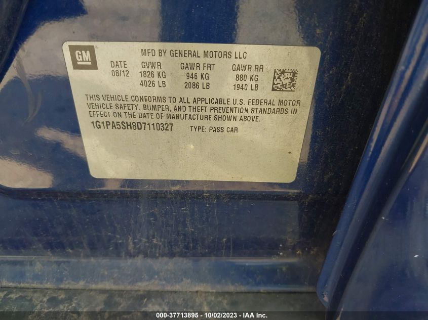 2013 CHEVROLET CRUZE LS - 1G1PA5SH8D7110327