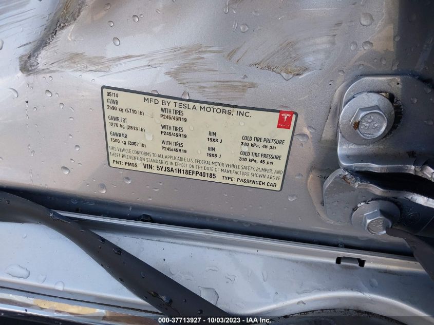 2014 TESLA MODEL S 60 KWH BATTERY/P85 - 5YJSA1H18EFP40185