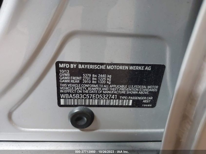 2014 BMW 5 SERIES 535I XDRIVE - WBA5B3C57ED532741