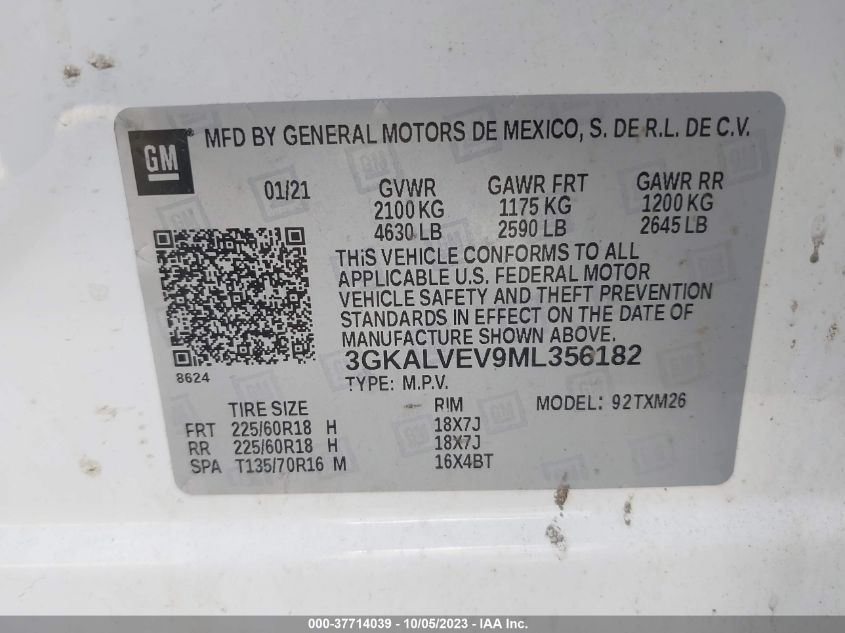 2021 GMC TERRAIN SLT - 3GKALVEV9ML356182