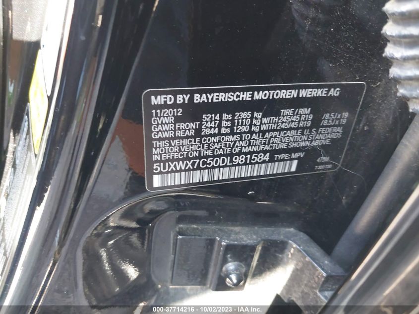 5UXWX7C50DL981584 2013 BMW X3, photo no. 9