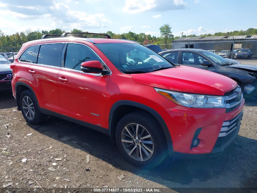 2019 TOYOTA HIGHLANDER HYBRID XLE - 5TDJGRFH7KS055563