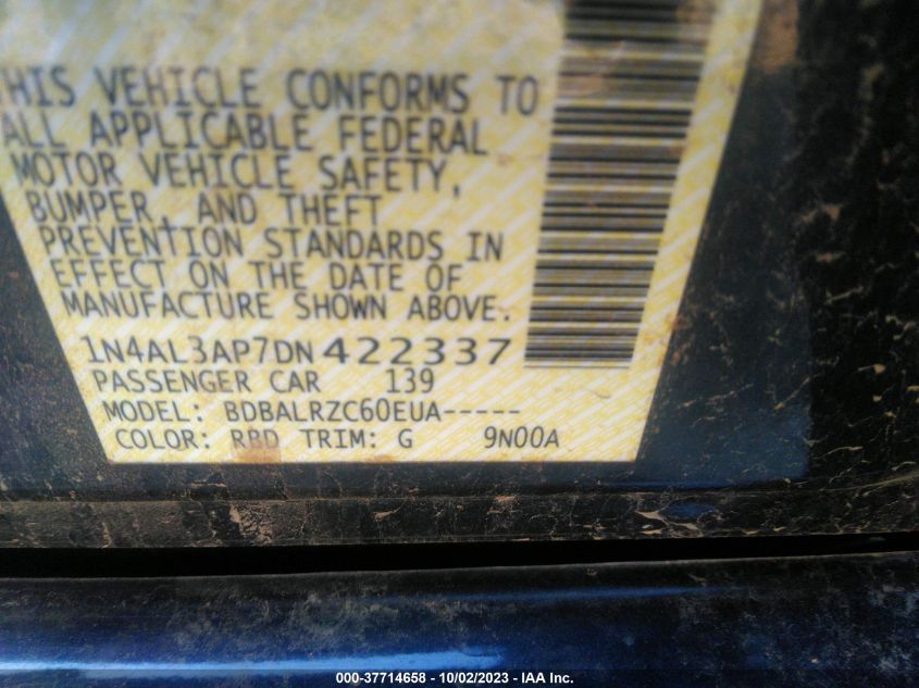 2013 NISSAN ALTIMA 2.5 S - 1N4AL3AP7DN422337