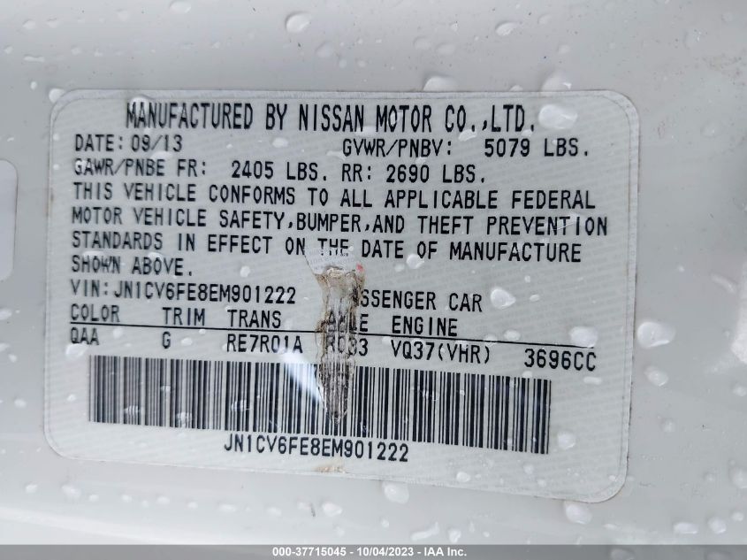 2014 INFINITI Q60 CONVERTIBLE JN1CV6FE8EM901222