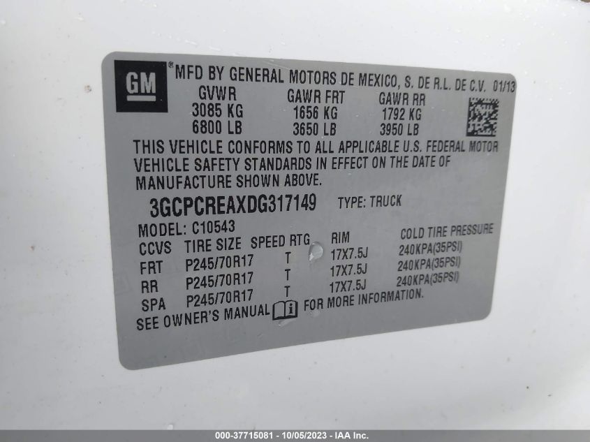 2013 CHEVROLET SILVERADO 1500 LS - 3GCPCREAXDG317149