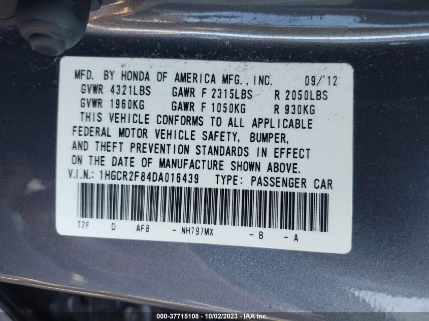 2013 HONDA ACCORD EX-L - 1HGCR2F84DA016439