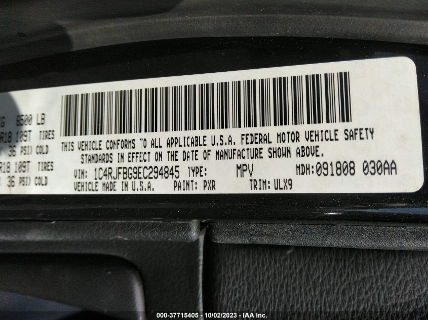 2014 JEEP GRAND CHEROKEE LIMITED - 1C4RJFBG9EC294845