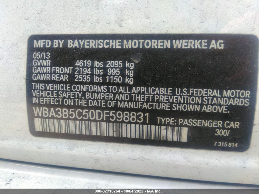 2013 BMW 328I XDRIVE WBA3B5C50DF598831