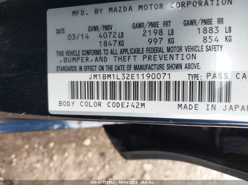 2014 MAZDA MAZDA3 S TOURING - JM1BM1L32E1190071