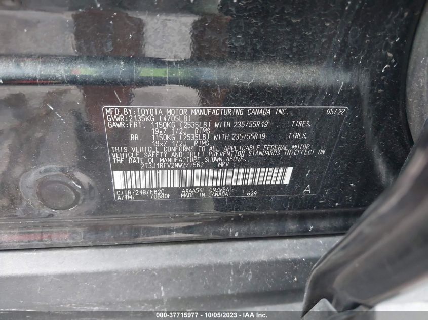 2022 TOYOTA RAV4 ADVENTURE/TRD OFF ROAD - 2T3J1RFV2NW272562