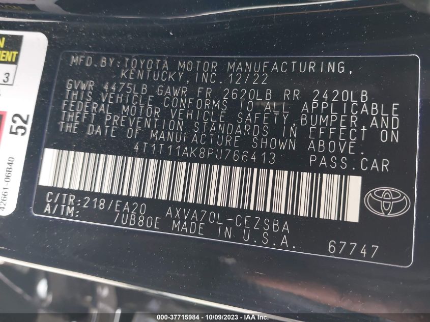 2023 TOYOTA CAMRY SE - 4T1T11AK8PU766413