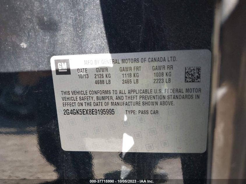 2014 BUICK REGAL - 2G4GK5EX8E9195995