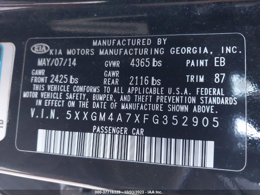 2015 KIA OPTIMA LX - 5XXGM4A7XFG352905