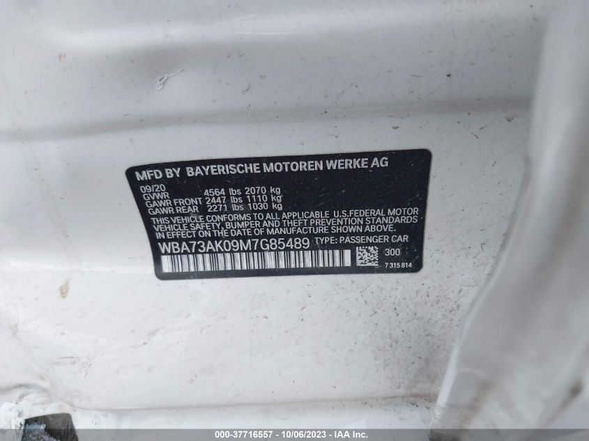 2021 BMW 2 SERIES 228I XDRIVE - WBA73AK09M7G85489